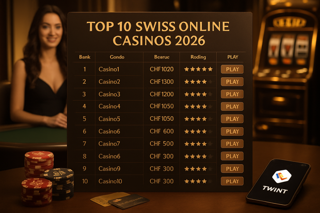 Top 10 Casinos en Ligne Suisses 2026